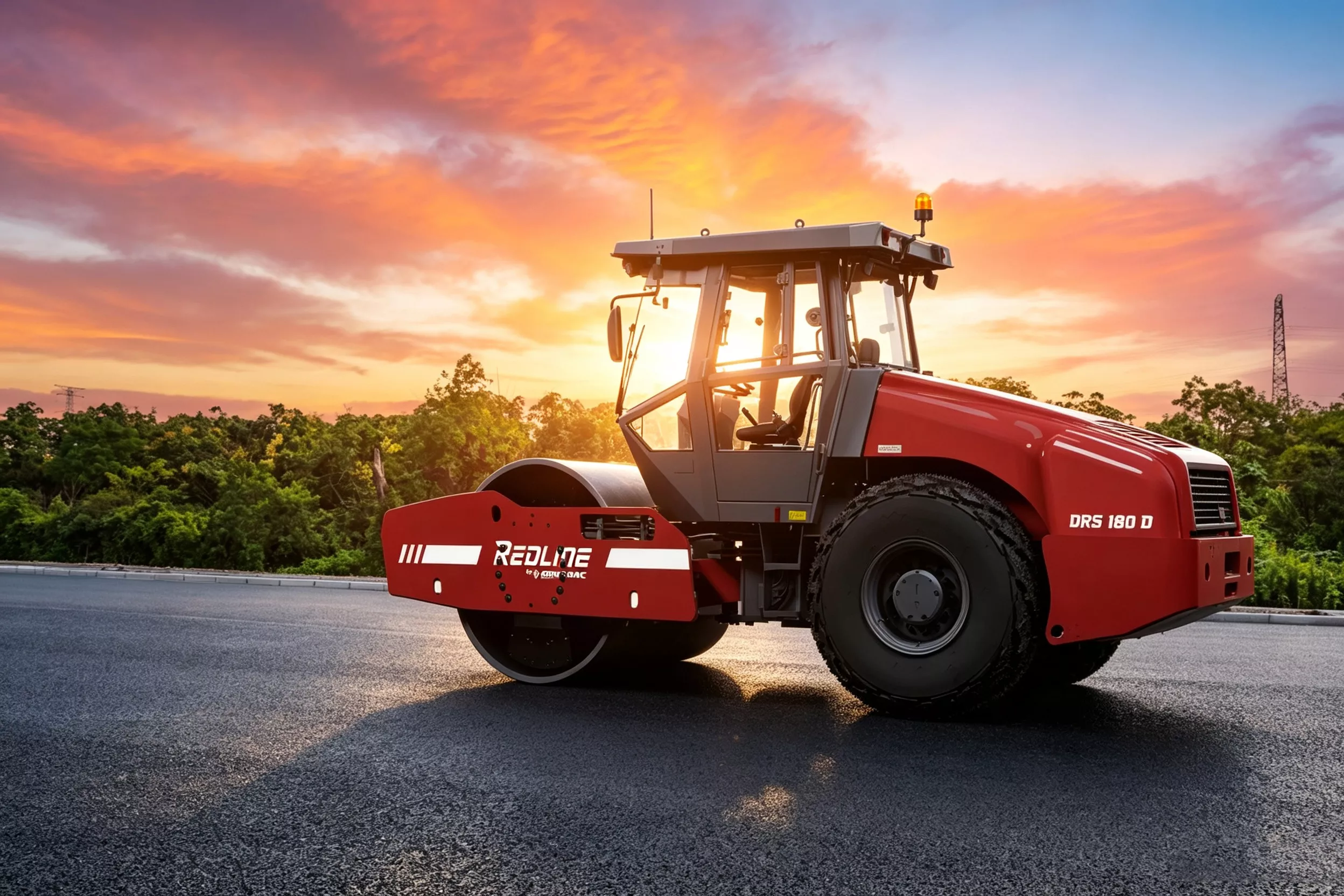 DRS180D Single Drum Roller working on site