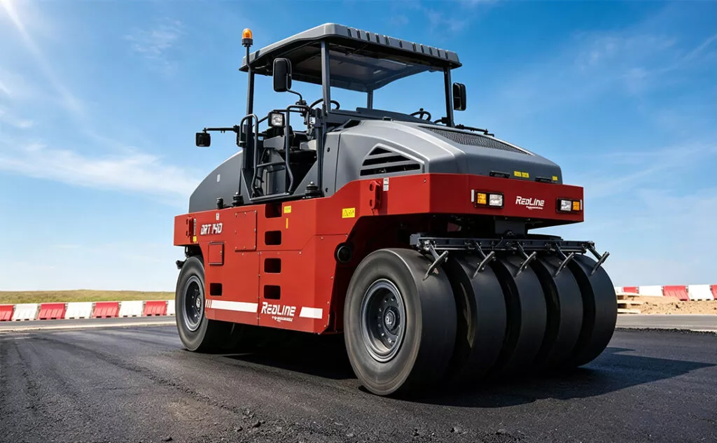 Redline DRT140 Pneumatic Roller during paving